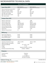 Load image into Gallery viewer, Page 3 of datasheet for Enphase M190 230W (230 watts) Micro Inverter