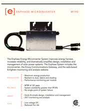 Load image into Gallery viewer, Page 1 of datasheet for Enphase M190 230W (230 watts) Micro Inverter