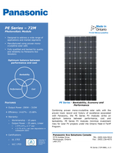 Load image into Gallery viewer, Page 1 of datasheet for Panasonic Solar Panel (Module), 310Wp, 72 cell