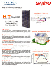 Load image into Gallery viewer, Page 1 of datasheet for Sanyo Solar Panel (Module), HIT-200, BA-20