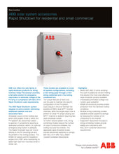 Load image into Gallery viewer, Page 1 of datasheet for ABB Rapid Shutdown Kit, 2-strings-2 out
