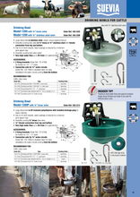 Load image into Gallery viewer, Spec Sheet for Suevia Water Bowl for Cattle and Cows, Model # 1200 (without Anti-Spillage Rim)
