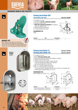 Load image into Gallery viewer, Spec Sheet for Suevia Water Bowl for Piglets, Model # 92R
