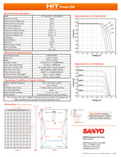Load image into Gallery viewer, Page 2 of datasheet for Sanyo Solar Panel (Module), HIT-200, BA-20
